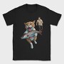 Comical Cat And Fish Escape, Tricou Barbati (Unisex)