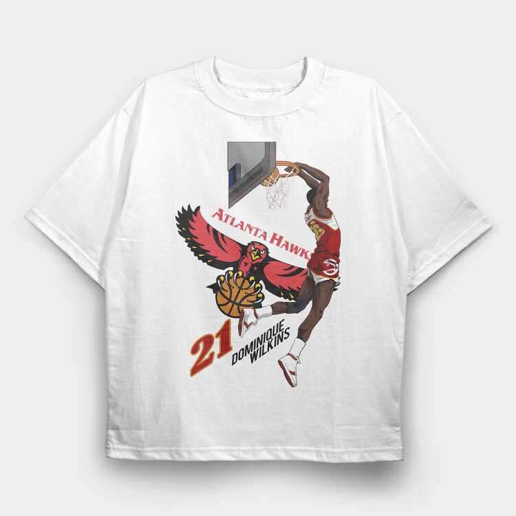 DOMINIQUE WILKINS Dunk2, Tricou Oversize Barbati (Unisex)