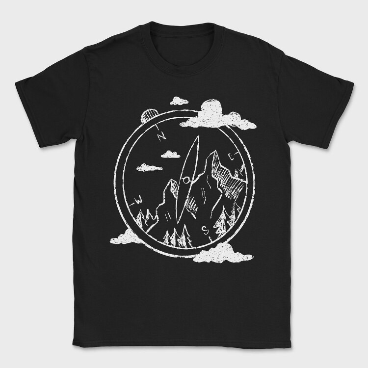 Compass Mountains, Tricou Barbati (Unisex)
