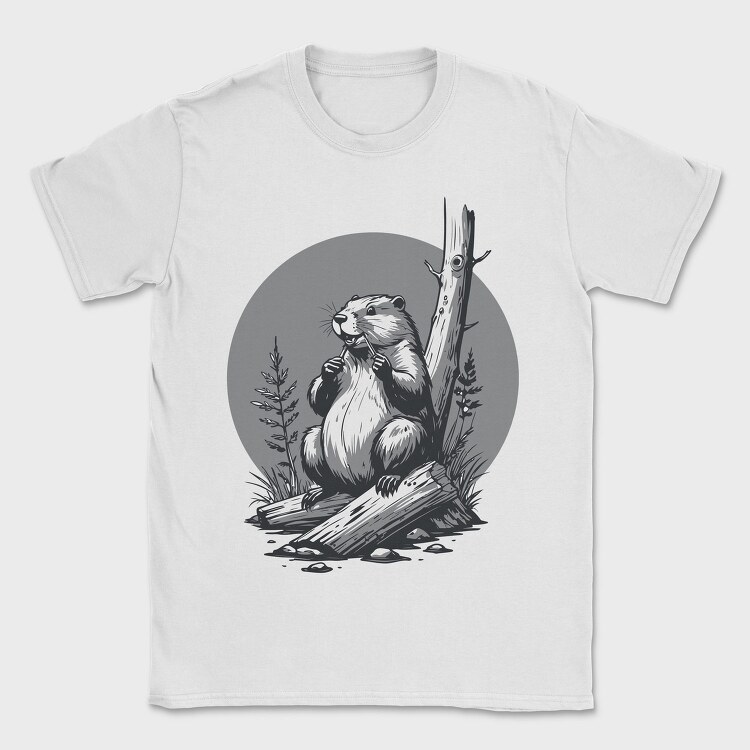 Contemplative Beaver, Tricou Barbati (Unisex)