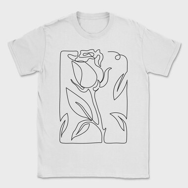 Continuous Line Rose, Tricou Barbati (Unisex)