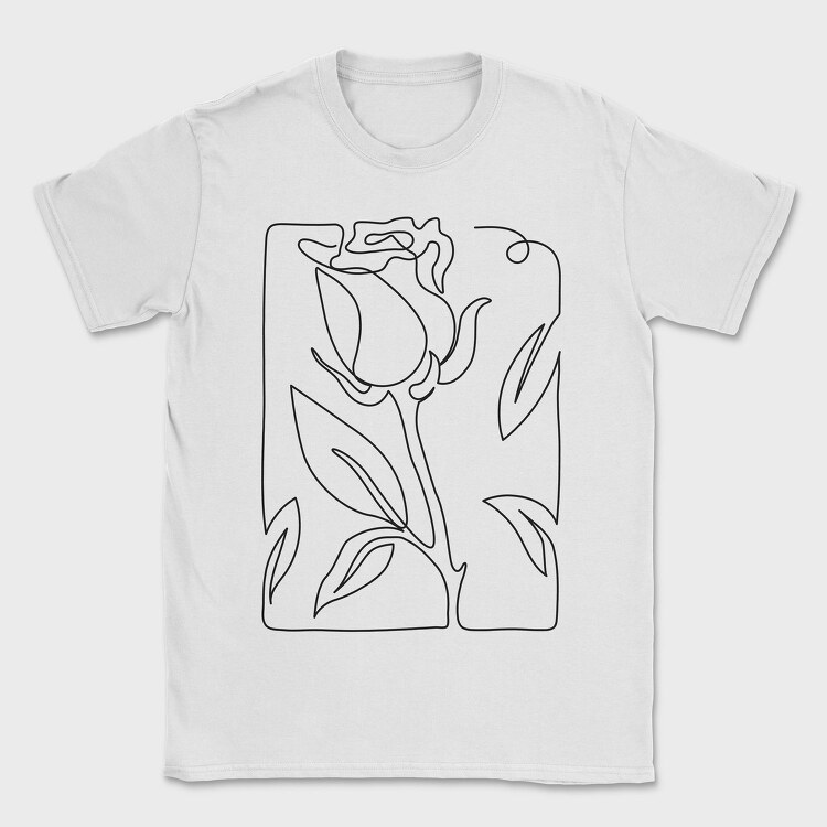 Continuous Line Rose, Tricou Barbati (Unisex)
