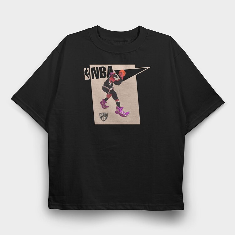 NBA Nets, Tricou Oversize Barbati (Unisex)