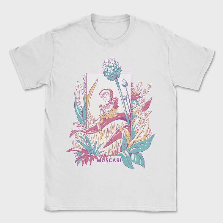 Cute Fantasy Fairy With Flowers Fairycore, Tricou Barbati (Unisex)