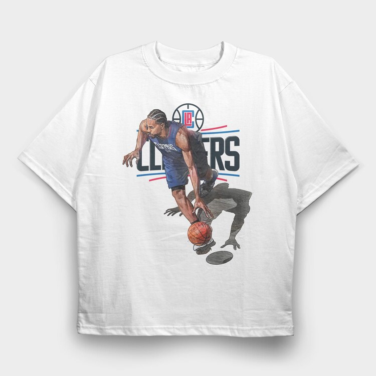 KAWHI L Art2, Tricou Oversize Barbati (Unisex)