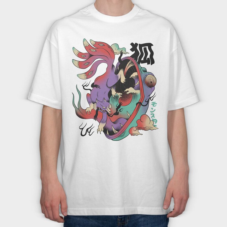 Psychedelic Japanese 08, Tricou Oversize Barbati (Unisex)