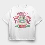 Cute Frog On Cupcake Birthday Mug, Tricou Oversize Barbati (Unisex)