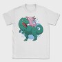Axolotl Riding Dinosaur Trex, Tricou Barbati (Unisex)