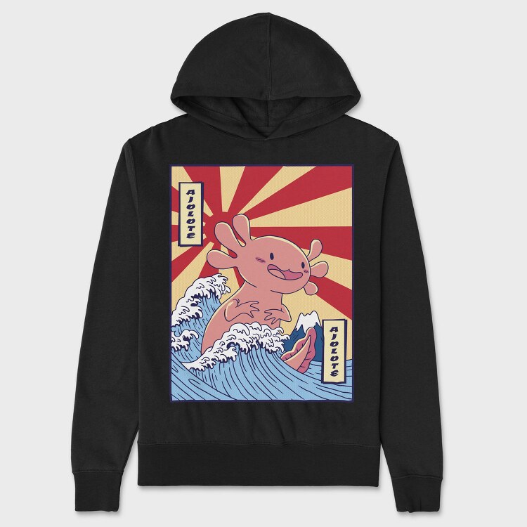 Axolotl Wave, Hanorac Oversize Barbati (Unisex)