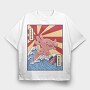 Axolotl Wave, Tricou Oversize Barbati (Unisex)
