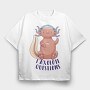 Axolotl With Headphones, Tricou Oversize Barbati (Unisex)