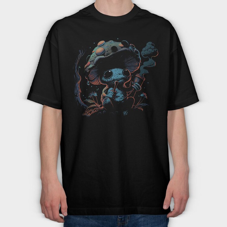 Mushroom Smoking Forest, Tricou Oversize Barbati (Unisex)
