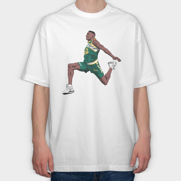 SHAWN KEMP Art1, Tricou Oversize Barbati (Unisex)