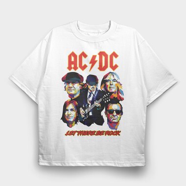 ACDC Let there be Rock, Tricou Oversize Barbati (Unisex)