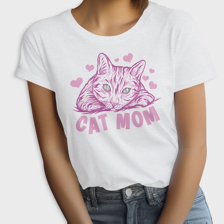 Cat Mom Pink, Tricou Femei