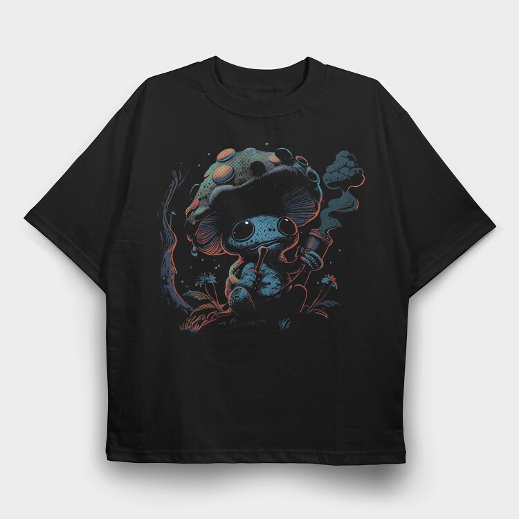 Mushroom Smoking Forest, Tricou Oversize Barbati (Unisex)