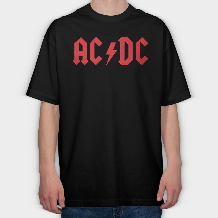 ACDC Logo Art, Tricou Oversize Barbati (Unisex)