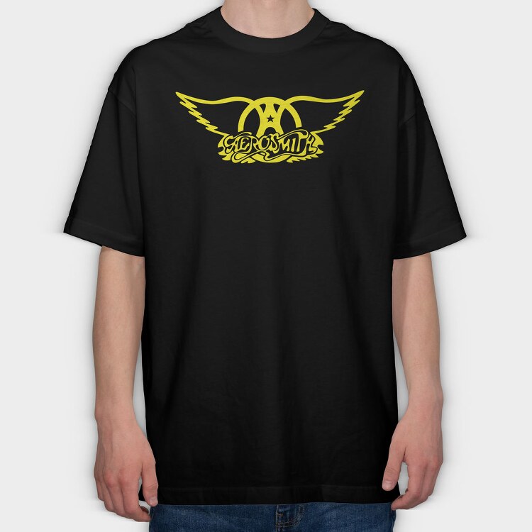 AEROSMITH Logo Name Art, Tricou Oversize Barbati (Unisex)