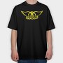 AEROSMITH Logo Name Art, Tricou Oversize Barbati (Unisex)