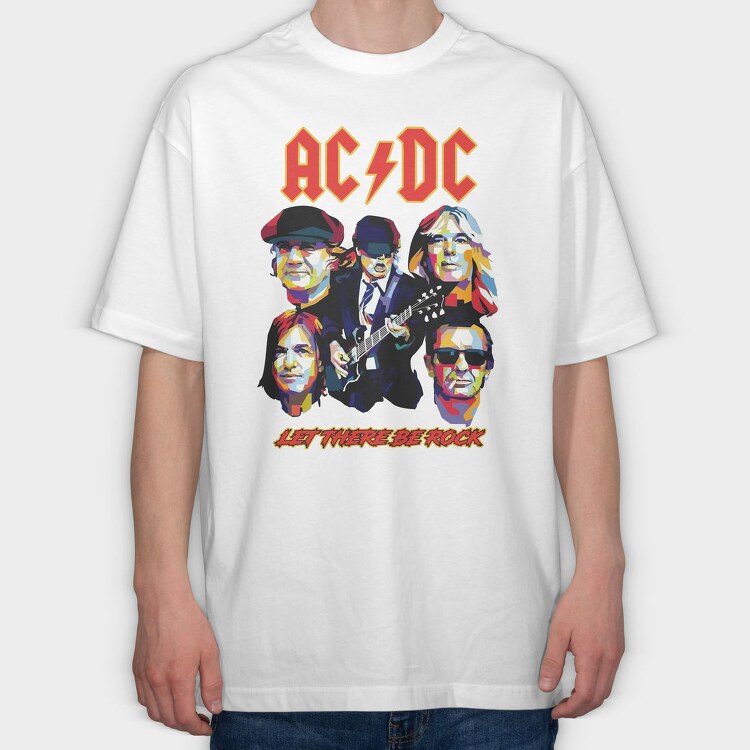 ACDC Let there be Rock, Tricou Oversize Barbati (Unisex)
