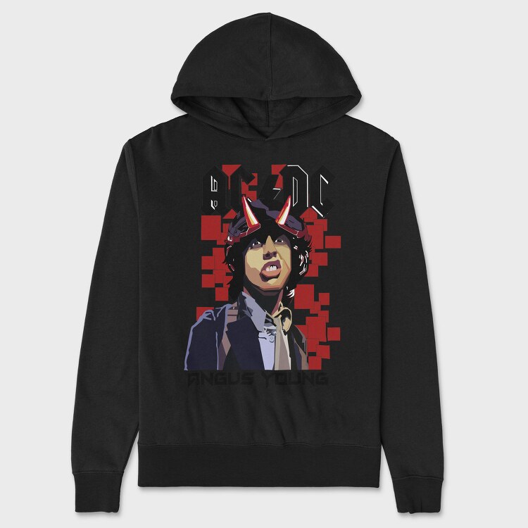 ANGUS YOUNG ACDC, Hanorac Oversize Barbati (Unisex)