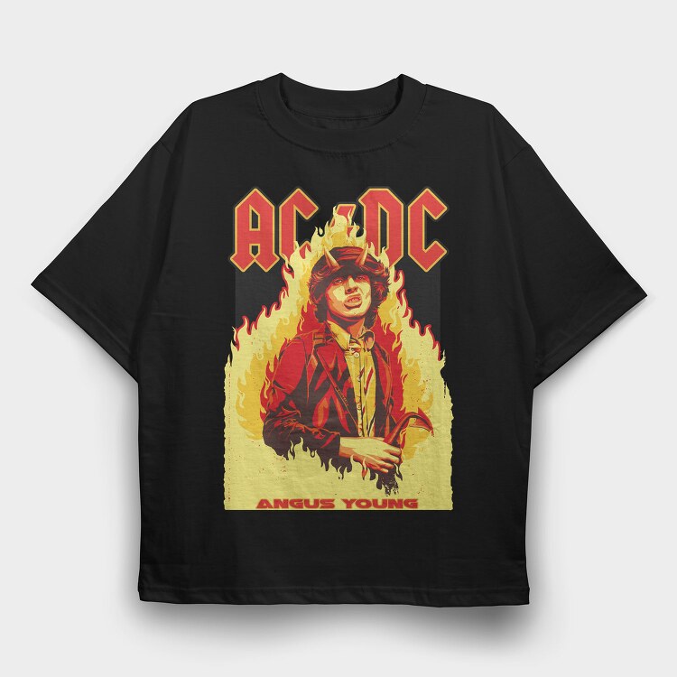 ANGUS YOUNG Art1, Tricou Oversize Barbati (Unisex)
