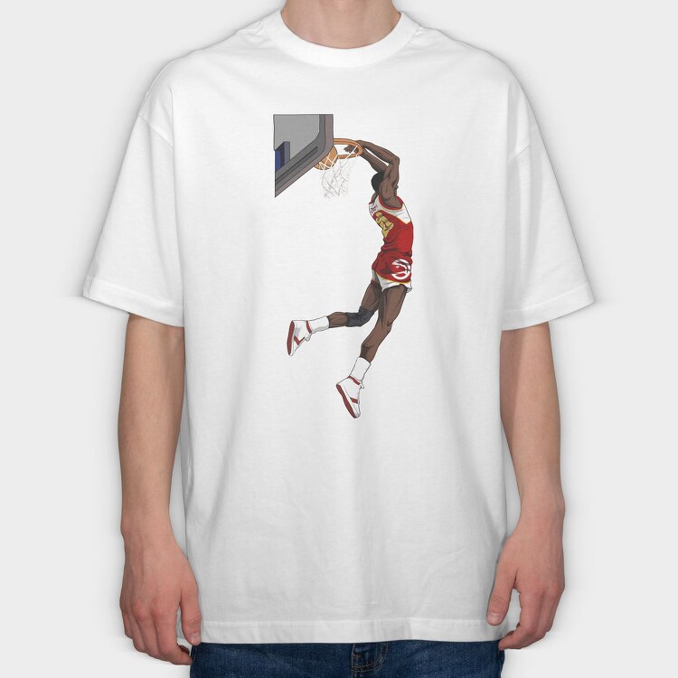 DOMINIQUE WILKINS, Tricou Oversize Barbati (Unisex)