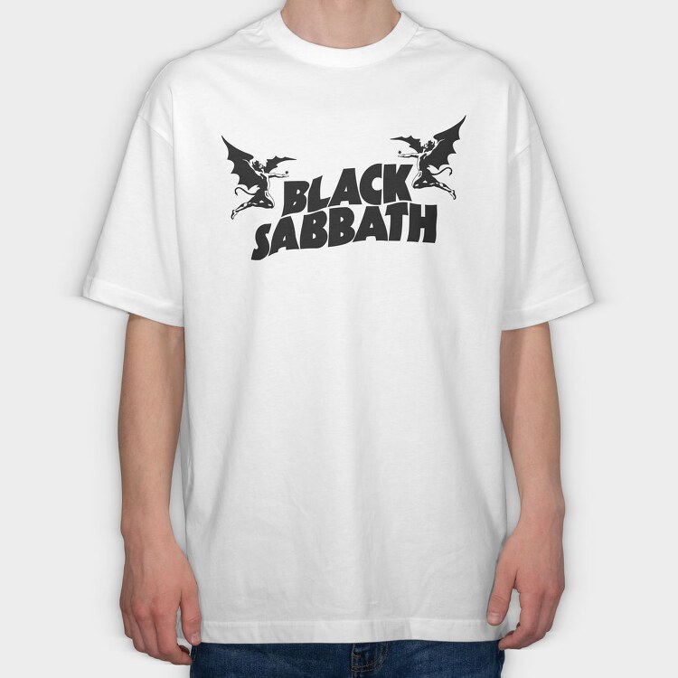 BLACK SABBATH Band logo art, Tricou Oversize Barbati (Unisex)