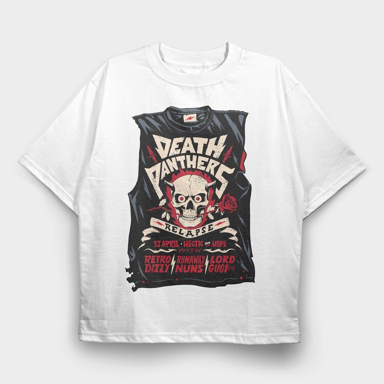 DEATH PANTHERS, Tricou Oversize Barbati (Unisex)