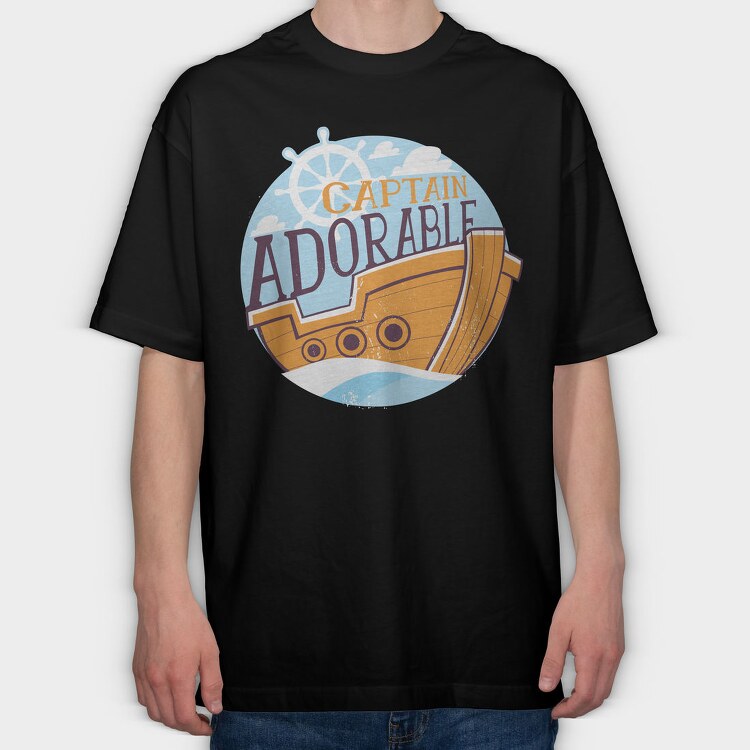 Captain Adorable, Tricou Oversize Barbati (Unisex)