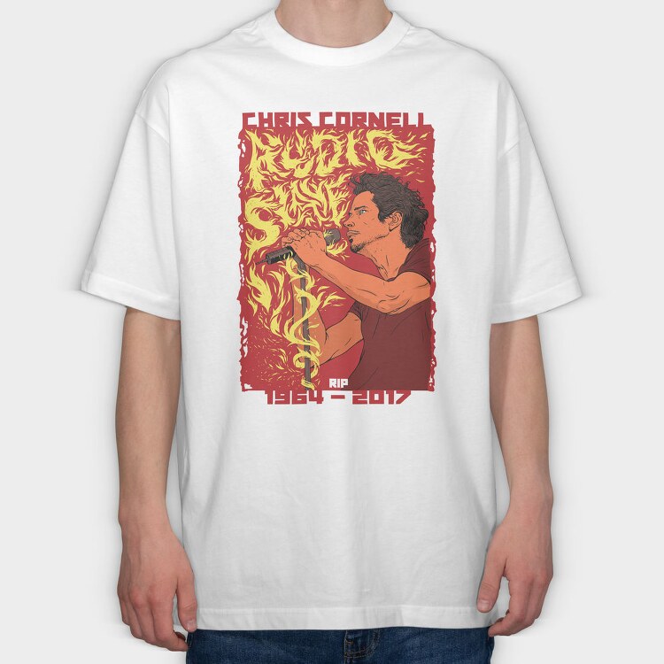 CHRIS CORNELL, Tricou Oversize Barbati (Unisex)