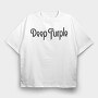 DEEP PURPLE Band logo name, Tricou Oversize Barbati (Unisex)