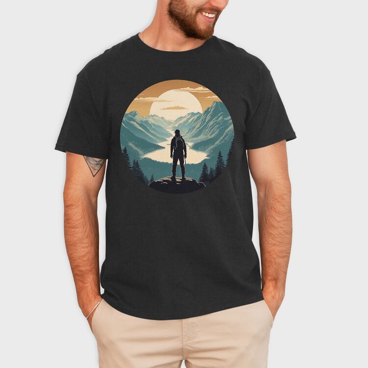 Hiking Nature Mountain, Tricou Barbati (Unisex)