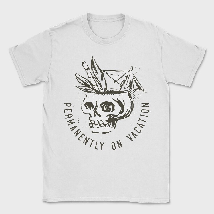 Summer Vacation Skull, Tricou Barbati (Unisex)