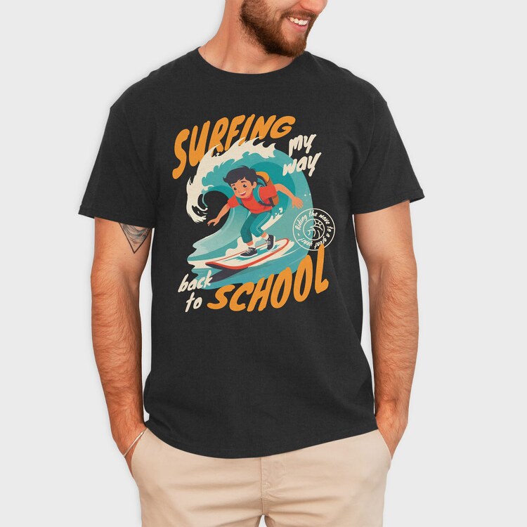 Surfing My Way Back to School, Tricou Barbati (Unisex)