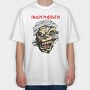 IRON MAIDEN EDDIE METAL, Tricou Oversize Barbati (Unisex)