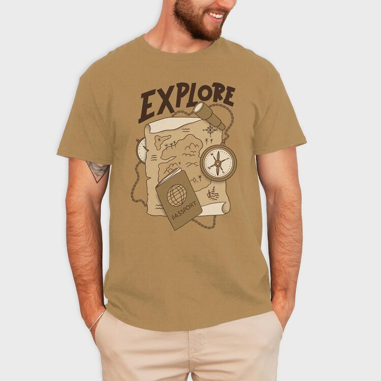 Vintage Explore, Tricou Barbati (Unisex)