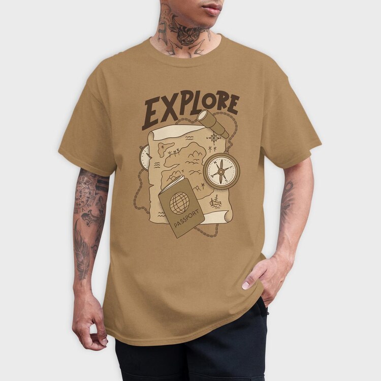 Vintage Explore, Tricou Barbati (Unisex)
