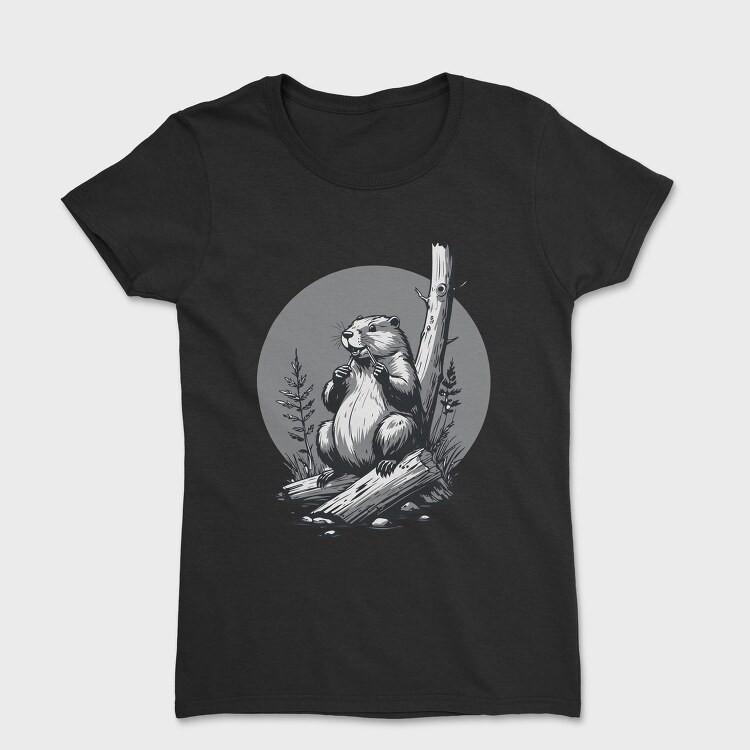 Contemplative Beaver, Tricou Femei