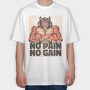 Muscular Tiger, Tricou Oversize Barbati (Unisex)