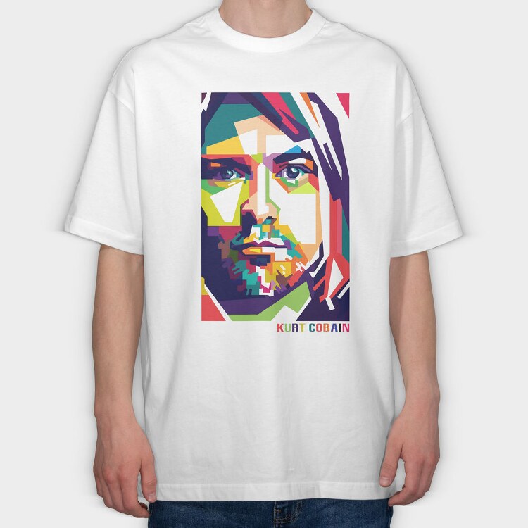K COBAIN Art1, Tricou Oversize Barbati (Unisex)
