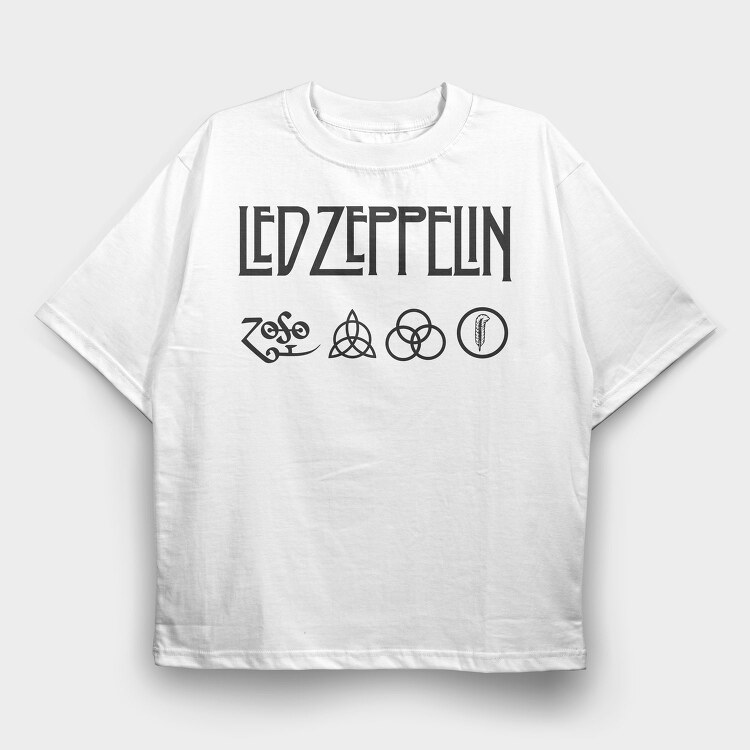 LED ZEPPELIN Logo Art, Tricou Oversize Barbati (Unisex)