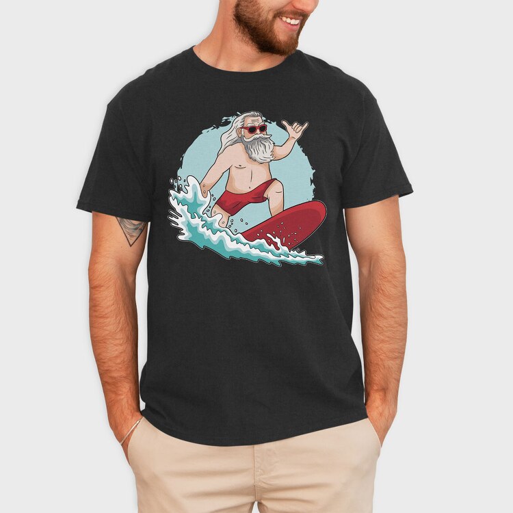 Surfing Santa, Tricou Barbati (Unisex)