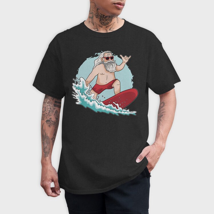Surfing Santa, Tricou Barbati (Unisex)