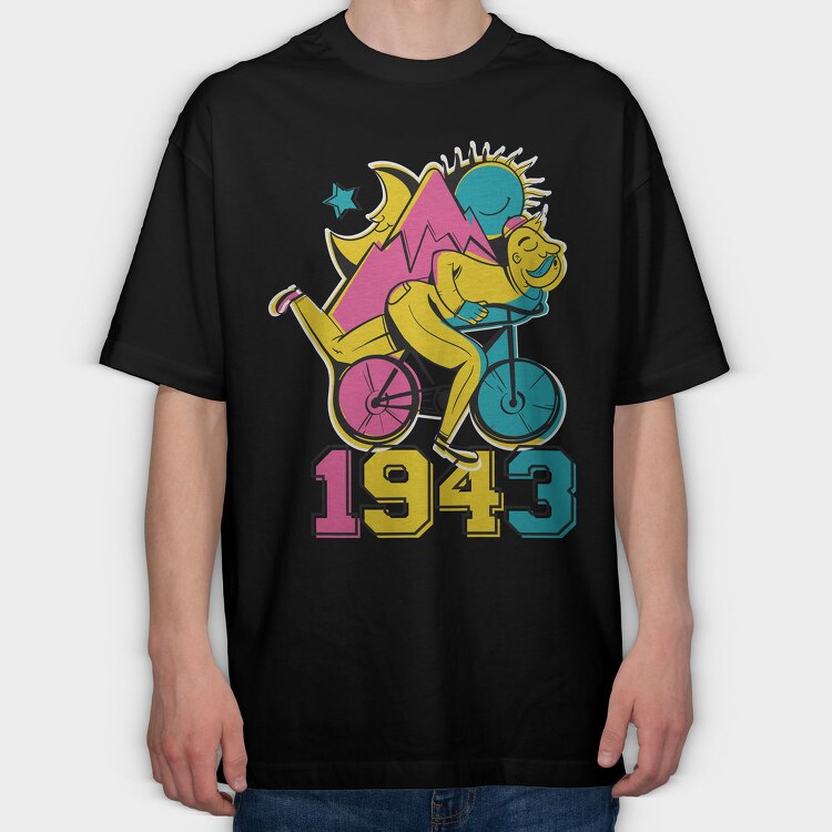 Bicycle Day, Tricou Oversize Barbati (Unisex)