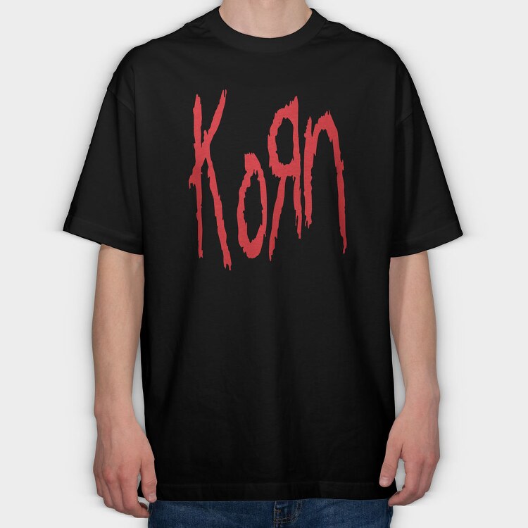 KORN Band Logo, Tricou Oversize Barbati (Unisex)