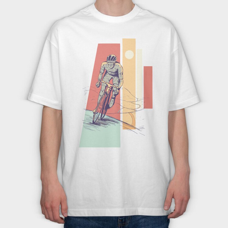 Cyclist, Tricou Oversize Barbati (Unisex)