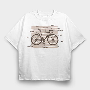 Bike Anatomy, Tricou Oversize Barbati (Unisex)