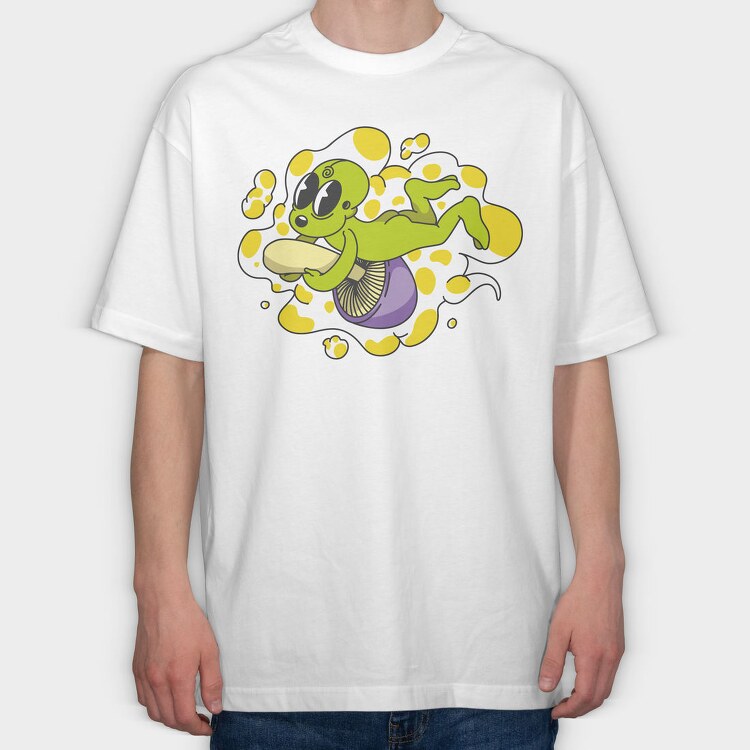 Mushroom Alien, Tricou Oversize Barbati (Unisex)