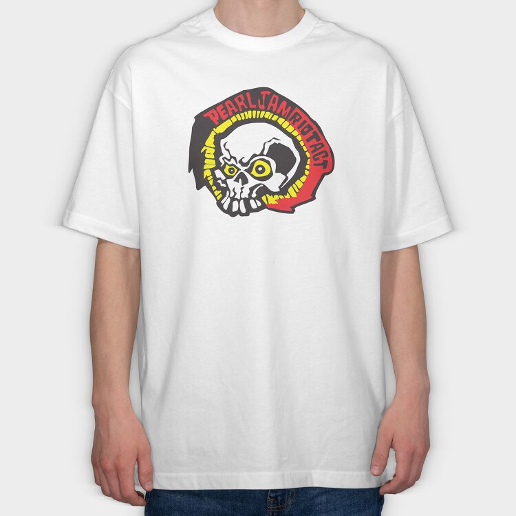 PEARL JAM Riot Act Skull, Tricou Oversize Barbati (Unisex)